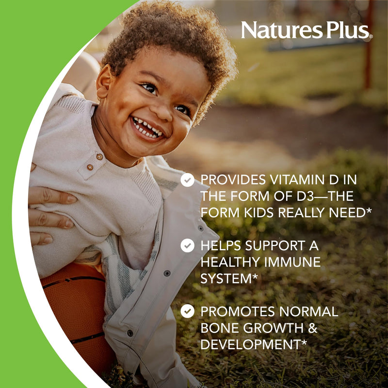 NaturesPlus Animal Parade Vitamin D3 Children’s Chewables - Black Cherry Flavor - 90 Animal-Shaped Tablets, Pack of 2 - Gluten Free, Vegetarian, Hypoallergenic - 180 Total Servings 90 Count (Pack of 2)