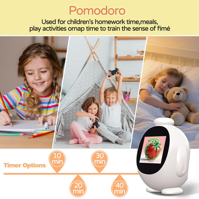 Kids Intelligent AI Alarm Clock, Ok to Wake Clock for Kids, Sleep Trainer Clock for Toddler, Adorable Digital Alarm Clock, AI Voice Clock with Chat, Time Management Gift for Children