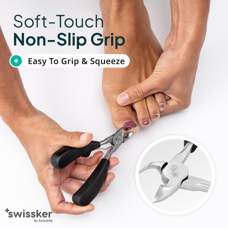 Swissker by Swissklip Heavy Duty Toenail Clippers for Men and Women – Professional Ergonomic Large Toe Nail Cutter & Trimmer for Thick Nails Seniors, Long Handle Toe Nail Clipper 1 Unit Pack - BeesActive Australia