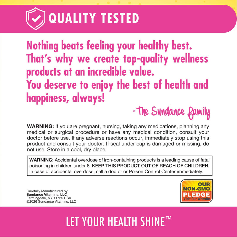 Sundance Prenatal Multivitamin | with Folic Acid | 100 Quick Release Capsules | 800 mcg | Non-GMO, Gluten Free Supplement for Women