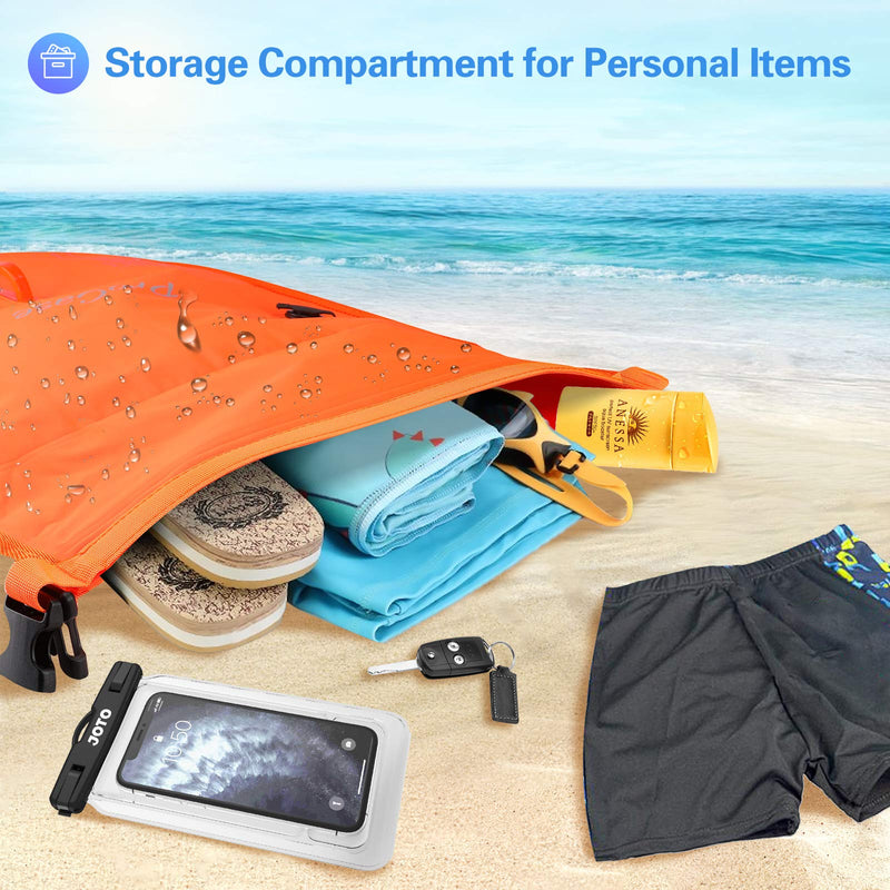 ProCase 35L Swim Buoy Dry Bag, Floating Waterproof Backpack with Shoulder Waist Strap for Open Water Swimming Paddling Boating Kayaking Rafting Hiking Camping Fishing Beach -Orange - BeesActive Australia