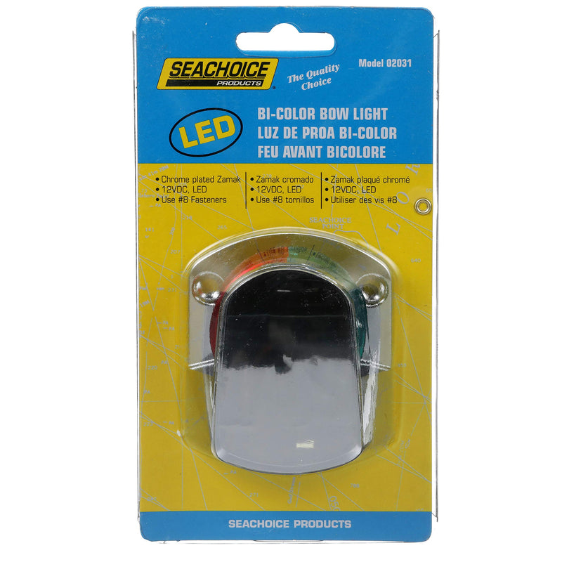 SEACHOICE LED Bow Light, Marine Navigation, Chrome Bi-Color, 1-Mile Visibility for Sail or Powerboats Under 39 Feet - BeesActive Australia
