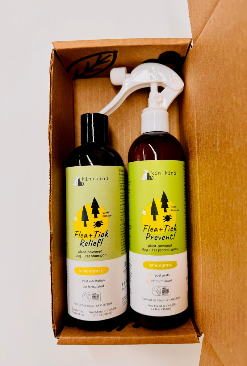 Flea & Tick Spray and Shampoo Kit for Dogs & Cats Lemongrass Shampoo - Lemongrass Spray - PawsPlanet Australia