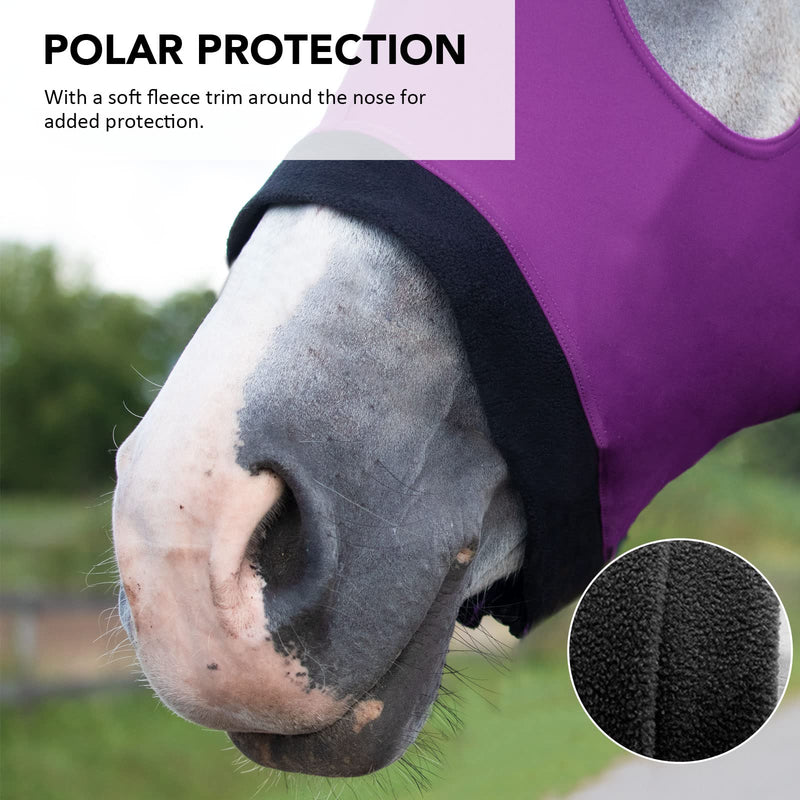 Harrison Howard Soft Fleece Trim Stretchy All-Covered Comfortable Horse Head Hood with Zipper Purple Large Full (Large) - BeesActive Australia