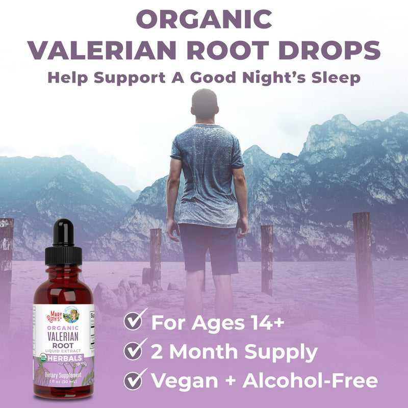 MaryRuth Organics Valerian Root Liquid Drops | 2 Month Supply | Sugar Free | USDA Organic Valerian Root Drops | Support Sleep | Calm and Stress Relief | Vegan | Non-GMO | Gluten Free | 60 Servings Unflavored 1 Fl Oz (Pack of 1) - BeesActive Australia