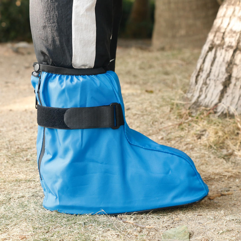 Walking Boot Cover for Medical Brace Orthopedic Fracture Cast with Integrative Slip-Resistant Rubber Sole (Blue, Short, X-Small) Blue Short - BeesActive Australia
