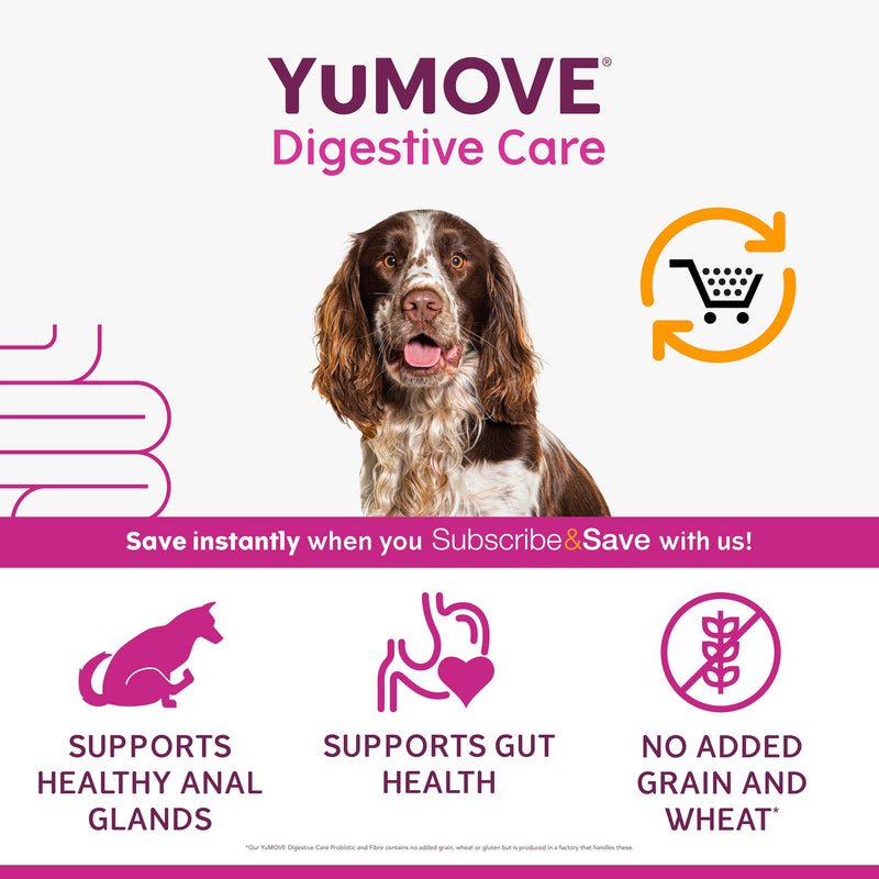 YuMOVE Digestive Care & Fibre, Dog Pre and Probiotic Supplement for Gut Health, Digestive and Anal Glande Support, All Ages and Breeds with Sensitive Digestion, 180g