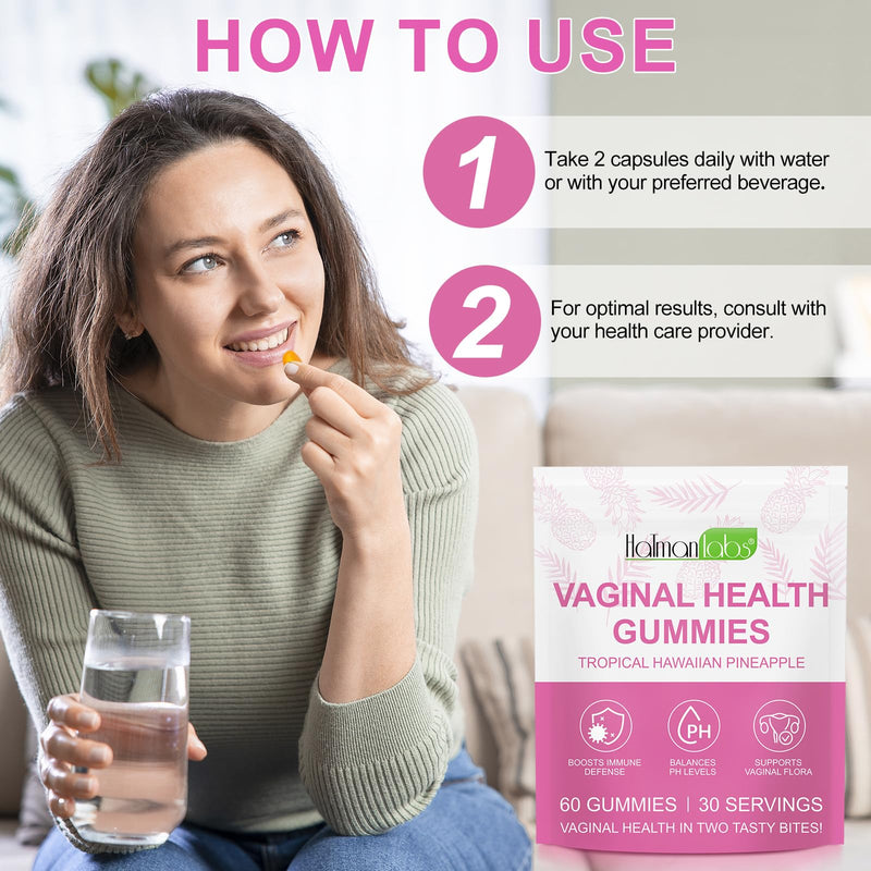 60 PCS Vital Vaginal Probiotics Source Feminine Gummies PH Balance for Women Feminine Balance Gummies Womens Vaginal Health Supplement 1 Count (Pack of 60)