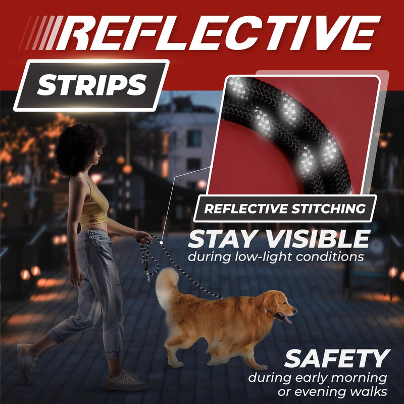 Dinowo Hands-Free Dog Leash, Crossbody, Adjustable Size, Universal fit, Waist Belt, Reflective, Ideal for Running, Jogging, Hiking, and Walking Your Pet, Fits Small to Large Dogs, Durable Nylon Adjustable Fit / Black - BeesActive Australia