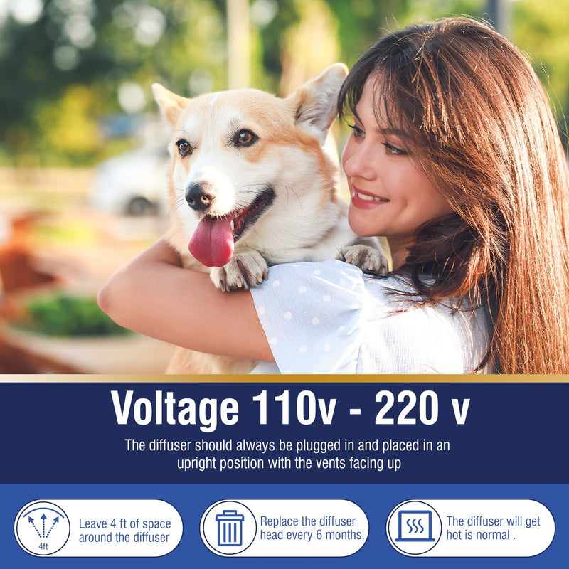 Dog Calming Pheromones Diffuser 6 in 1 Kit Appeasing Pheromone Diffuser to Calm (2 Plug in+4 x48ml Refill) for Anxiety Relief Reduce Aggression Fighting Barking Stress 120 Day Supply(Tasteless) Tasteless