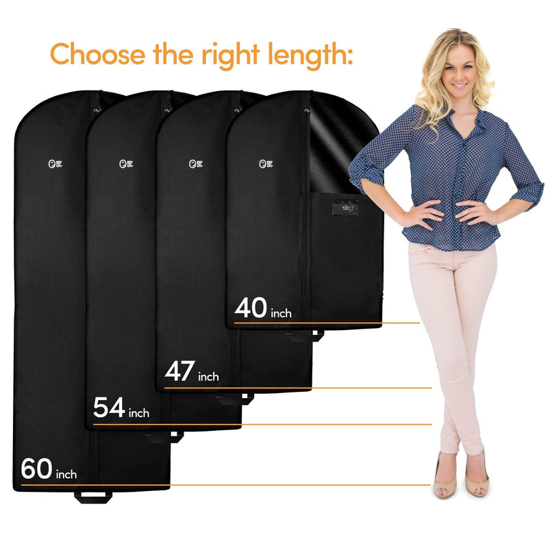 Luxury Storage Garment Bag for Long Coat, Fur, Mink, Gown, Vestment and Choir Robe | 60 Inch + 5 Inch Gusset Cover | Heavy Duty, Hanging, Breathable, Foldable Travel and Wardrobe Clothes Protector - BeesActive Australia