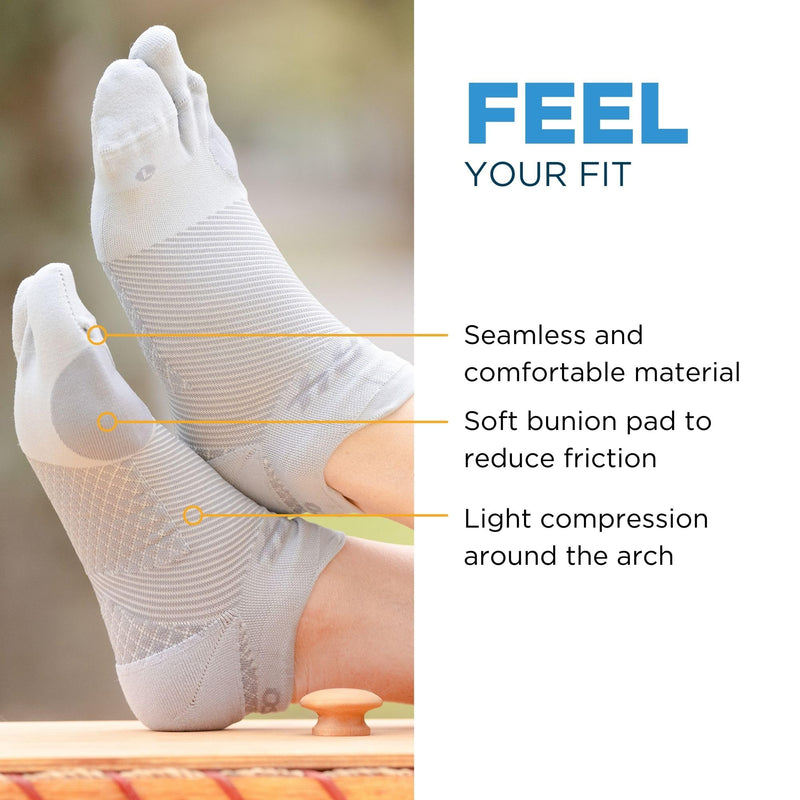 OrthoSleeve Bunion Relief Socks, Patented Split-Toe Design, Cushioned Bunion Socks For Women & Men, Toe Separator to Relieve Pain & Reduce Friction Medium (1 Pair) Black - BeesActive Australia