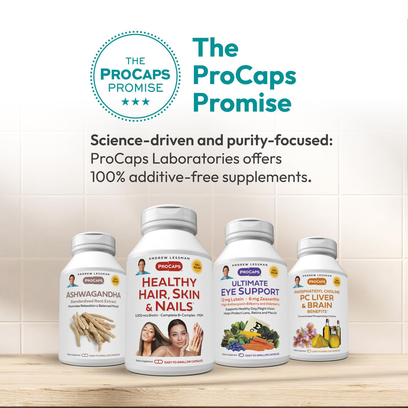 ANDREW LESSMAN ProCaps Multivitamin Complete 150 Capsules | 30+ Vitamins, Minerals & Carotenoids, including Lutein, Lycopene & Zeaxanthin. Iron-free formula in easy-to-swallow capsules. Without Omega-3 150 Count (Pack of 1)