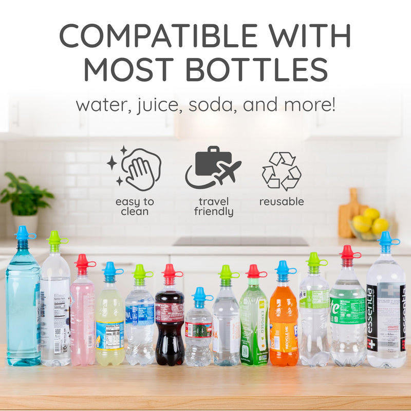 Original Water Bottle Topper for Toddlers ‚Äì 100% Silicone Sippy Top Spout with Protective Cap makes the Bottle Top a Spill Proof Lid for Kids and Adults - 3 Pack - Original 3 Count (Pack of 1)