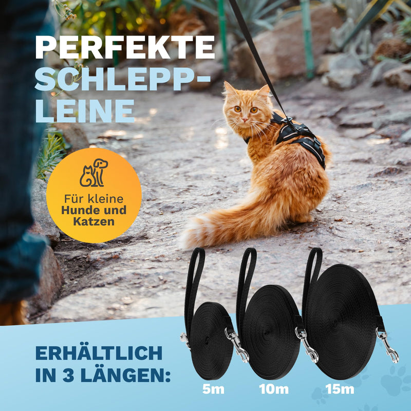 Pets Perfect towing leash 10m - Ultralight towing leash for small dogs and cats - Cat leash - Perfect running leash for dogs, cats and puppies 10 meters - BeesActive Australia