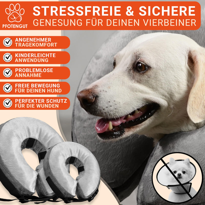 PFOTENGUT® Inflatable Dog Neck Brace Including Air Pump - Improved Neck Brace for Dogs & Cats [2023] - Premium Dog Collar - Protective Dog Collar - Leak Protection Dog M - BeesActive Australia