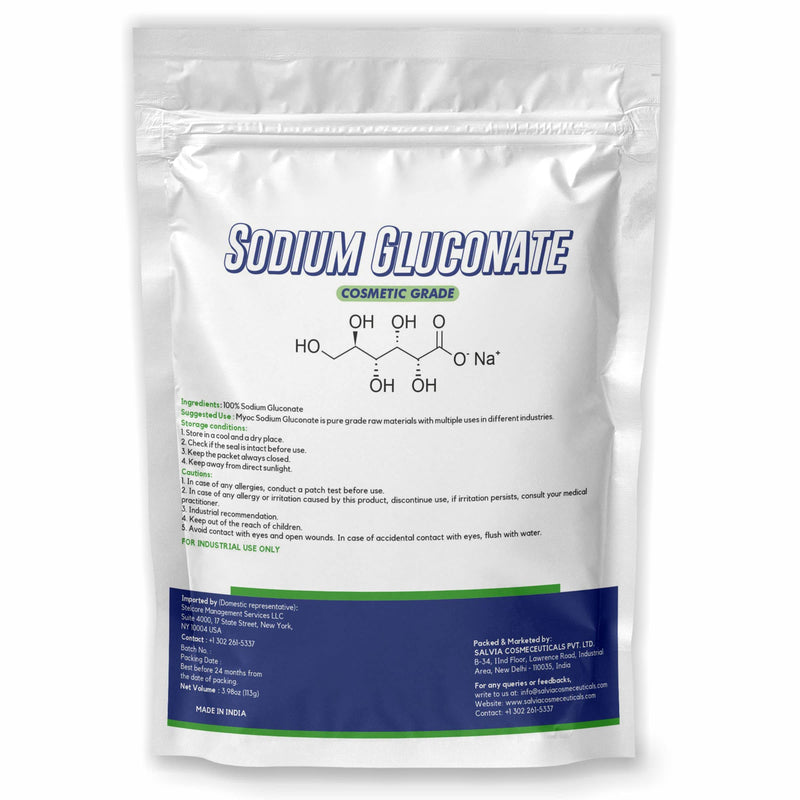 Sodium Gluconate Powder ‚Äì 113 Gm (3.98 Oz), Pure Sodium Gluconate for Skin, Sodium Gluconate Cosmetic Grade, Soap Making, Sodium Gluconate for Cosmetic, Sodium Gluconate Bulk 3.98 Ounce (Pack of 1)