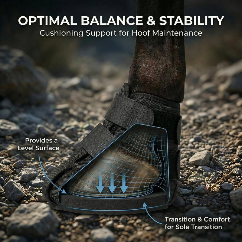 Horse Hoof Balance Pads Trim to Fit Boot Inserts Shock Absorbing Cushion for Asphalt & Rocky Terrain Supportive Pads for Sensitive Hooves & Barefoot Transition 6mm/12mm Thick Black 1 Pair 12mm