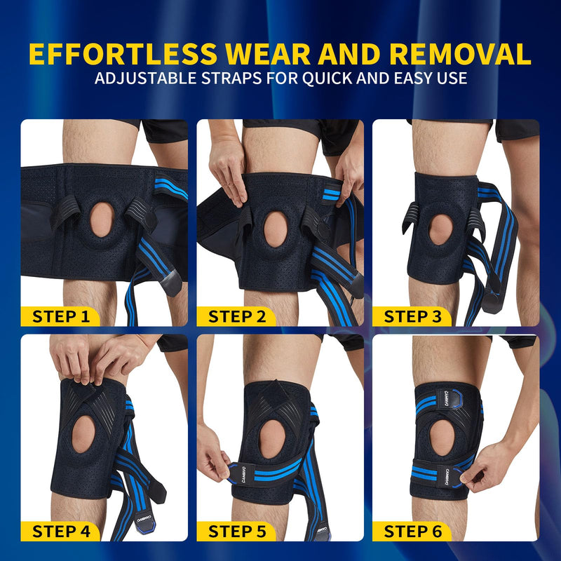 CAMBIVO Knee Brace for Knee Pain with Side Stabilizers for Women and men, Compression Knee Support with Patella Gel Pads, Relief Meniscus Tear, ACL, MCL, Arthritis -Relief Restore Series (Medium) Medium