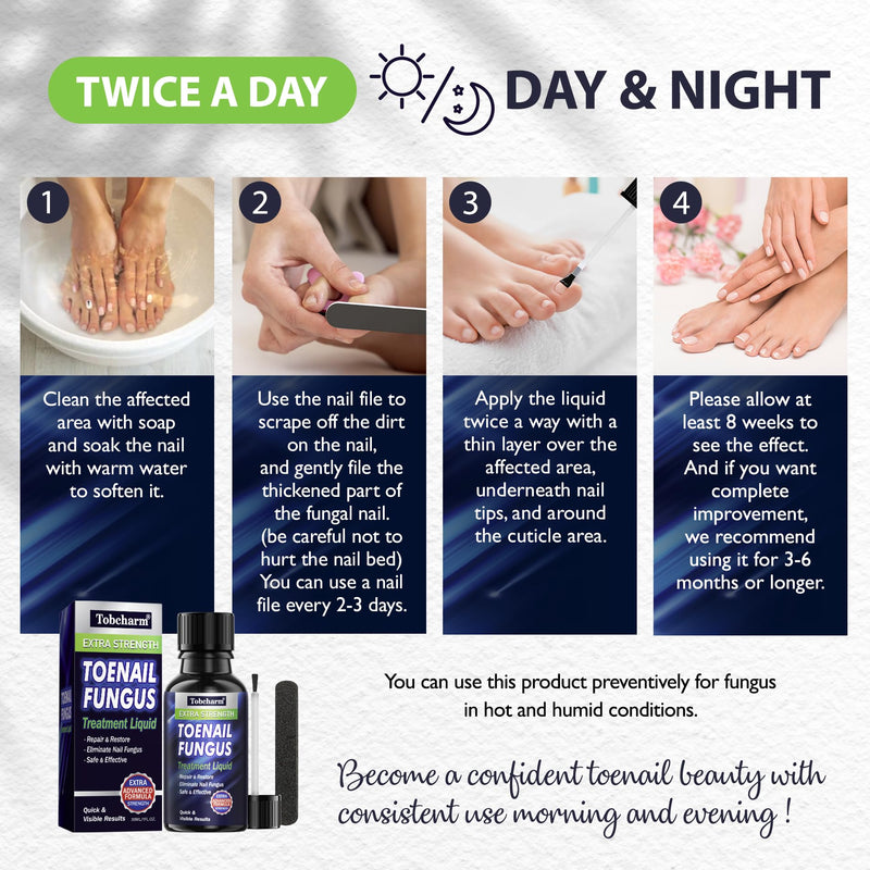 Tobcharm Toenail Fungus Treatment : Nail Fungus Treatment Extra Strength with Tea Tree Oil - Fast Acting Fungal Nail Solution with Undecylenic Acid for Toenails and Fingernails (2pack, 1.02fl oz each) Fresh Herbal 1.03 Fl Oz (Pack of 2) - BeesActive Australia