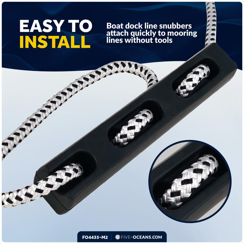 Five Oceans 2-Pack Marine Rubber Boat Dock Line Mooring Snubbers for 13/16" to 7/8" Rope, EPDM Rubber, Mooring Anchor Snubber for Boats, Pontoons, Yachts - FO4435-M2 13/16 to 7/8" Rope Dia. (Pack of 2) - BeesActive Australia