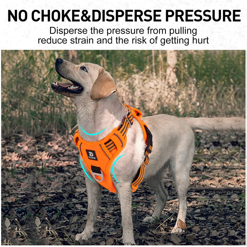 Dog Harness for Large Dogs, Anti Pull Harness No Pull Reflective Breathable Harness Dogs Lightweight Chest Harness Large Medium Dog Safety Harness Soft Orange L L (Pack of 1) - BeesActive Australia