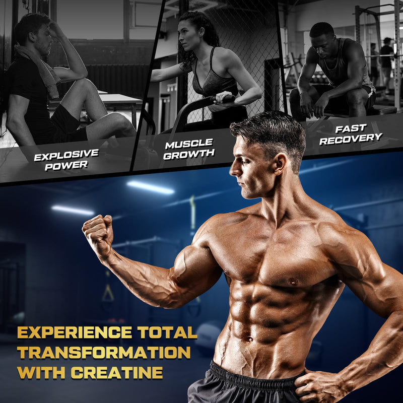 Creatine Gummies for Men & Women, 5-in-1 Complex with Taurine, L-Carnitine, Vitamin B12 & B6 Support Muscle, Recovery, 5g Creatine Monohydrate Gummies Post & Pre Workout Supplements, 120 Count 120 Count (Pack of 1)