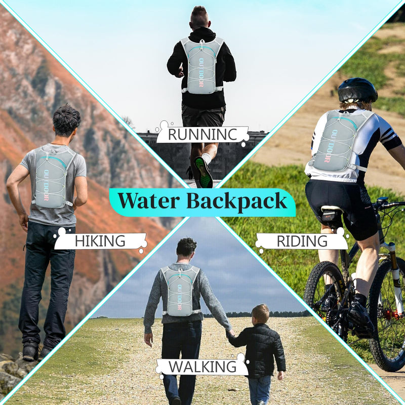 Hydration Backpack with 2L Water Bladder, Water Bottle Backpack for Women&Men,5 oz Ultra Lightweight Water Backpack for Running Cycling Hiking Camping