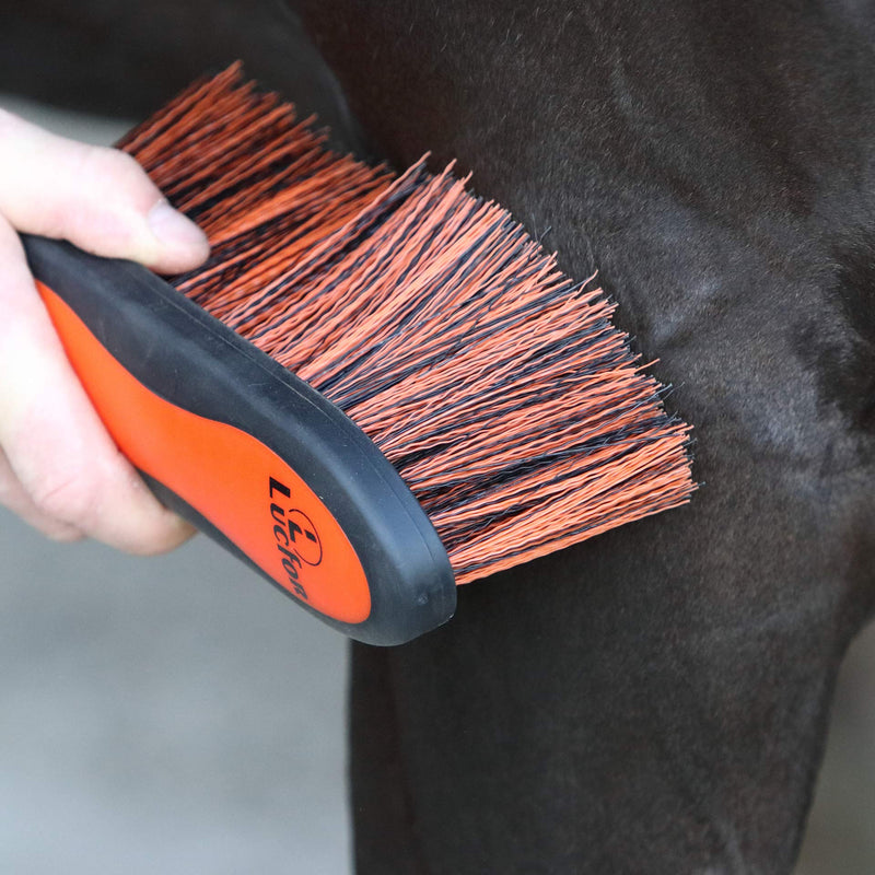 LUCFOR Root Brush Horse Long Brush | The cuddly brush as a mane comb in horse accessories | Horse Brush Large Long Soft Bristles Orange Fur Shining Brush Horse | For coarse dust and dirt - BeesActive Australia