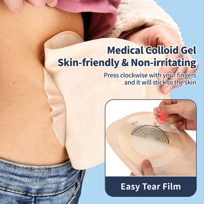 Colostomy Bags,20PCS Ostomy Bags One-Piece Ostomy Supplies 20mm-70mm Cut to Fit Drainable Pouch with Closure for Ileostomy Stoma Care. - BeesActive Australia