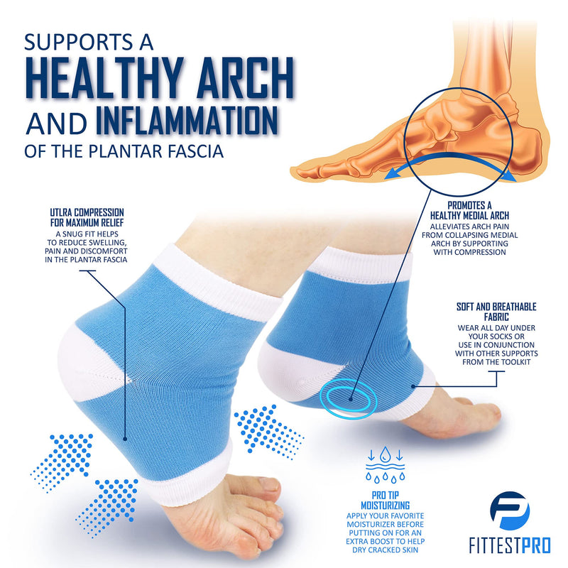 Plantar Fasciitis Foot Pain Relief 14-Piece Kit – Premium Planter Fasciitis Support, Gel Heel Spur & Therapy Wraps, Compression Socks, Foot Sleeves, Arch Supports, Heel Cushion Inserts & Grips S/M