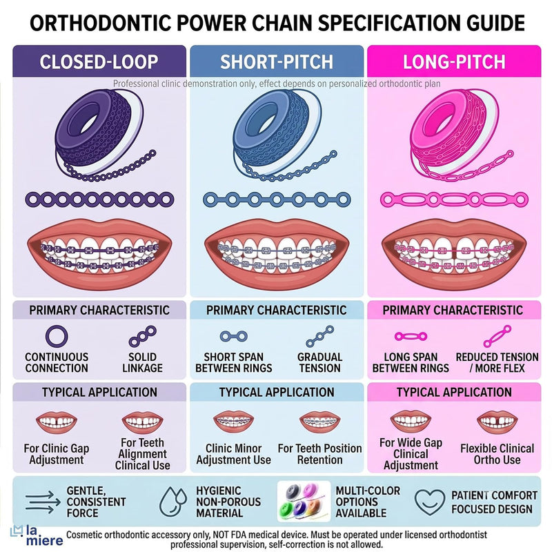 10 Rolls Orthodontic Braces Rubber Chains, Braces Power Chains consisted force in closed, short, long filaments chain in 15'' spools (long, 0.166’’(4.2mm), Mix colors long, 0.166’’(4.2mm)