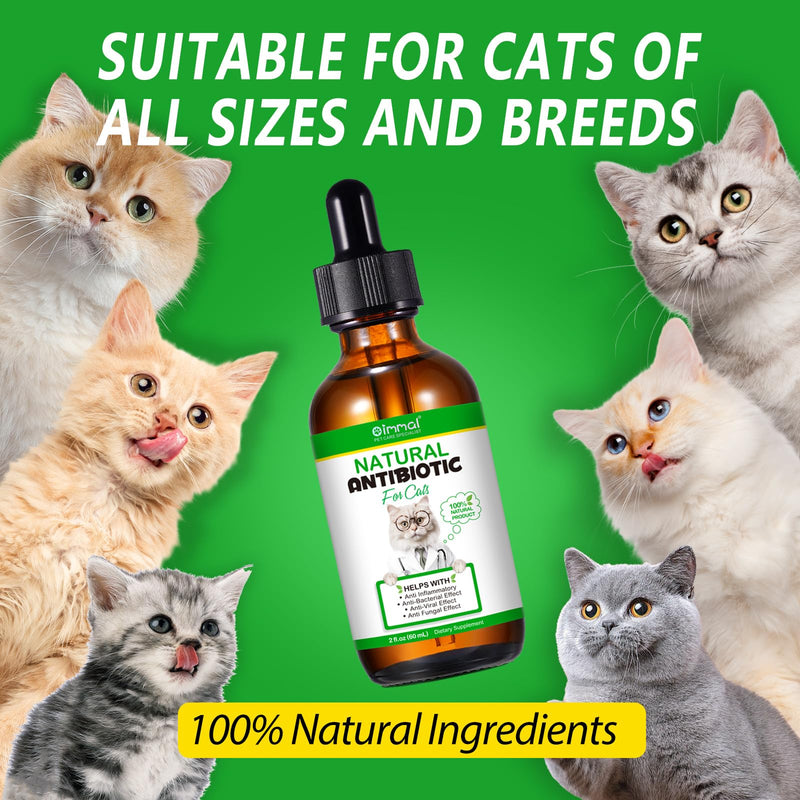 2 Pack Antibiotics for Cats, Premium Cat Antibiotics Supplemen, Cats Multivitamin, Natural Antibiotic for Cats, Cat Antibiotic, Cat Antibiotics Supports Immune & Cats Allergy Relief 2 Fl Oz (Pack of 2) - BeesActive Australia
