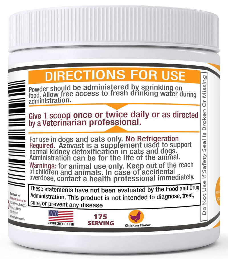 Azovast Powder Kidney Restores & Kidney Powder for Dogs & Cats, (4 Oz) - (175 Scoop/Jar) NO Refrigeration Required - Help Support Kidney Function & Manage Renal Toxins (Made in U.S.A) (4 Oz) 4 Oz (Pack of 1)