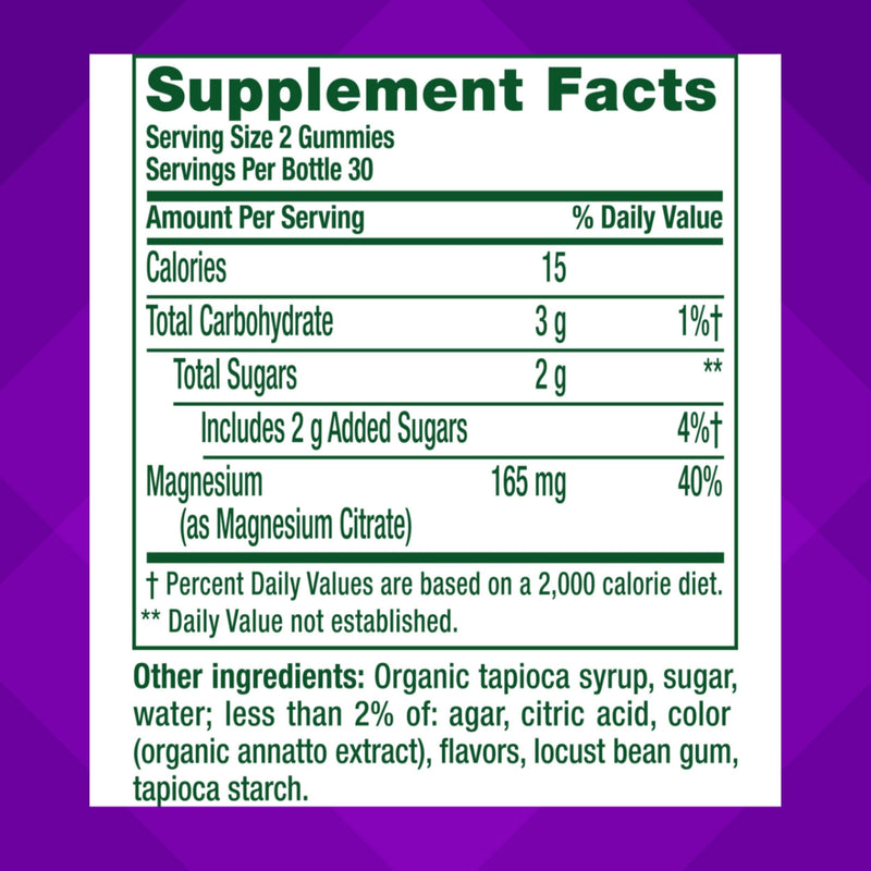 Vitafusion Magnesium Citrate Gummy | 165mg | 60 Gummies | for Adult Women & Men | Orange Vanilla Flavor | Gluten-Free Vitamin Supplement 60 Count (Pack of 1)