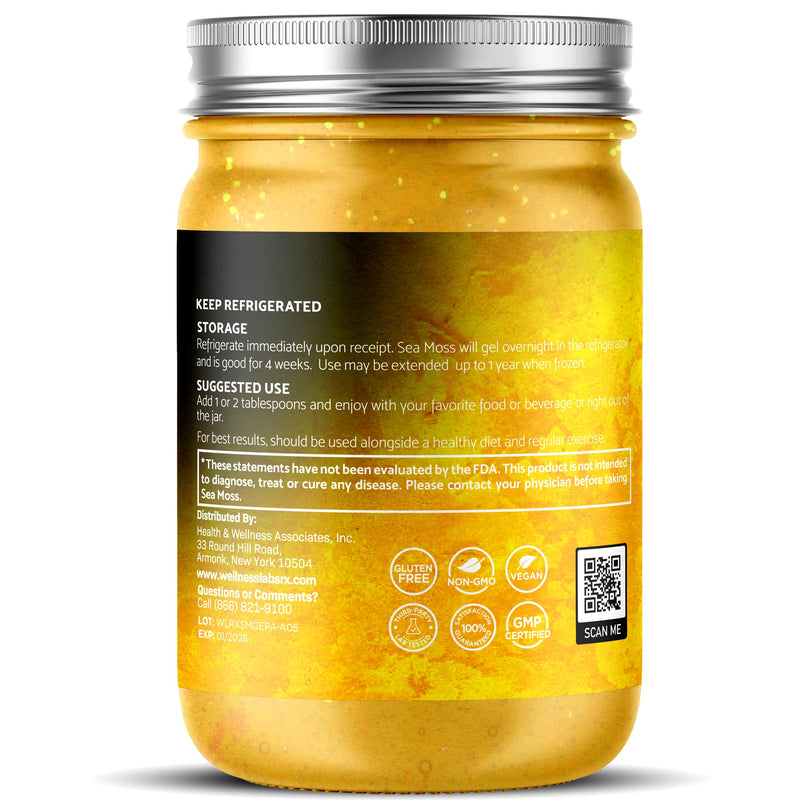 Irish Sea Moss Gel Superfood, Wildcrafted Seamoss Gel, Pineapple, 10 oz | Flavored Sea Moss Vitamin & Mineral Rich, Immune & Digestive Support, Caribbean Harvested, Musgo Marino, 1 Pack