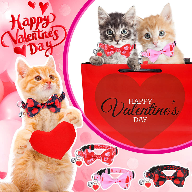 Sadnyy 9 Pcs Valentine's Day Cat Collars Holiday Cat Collars Breakaway St. Patrick's Day Cat Collar with Bow Tie and Bell Adjustable Easter and Safety Buckle Collars for Kitten Puppy Daily(Small) Small - BeesActive Australia