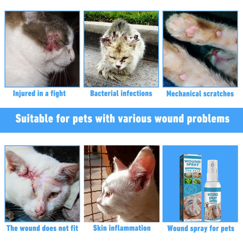 Pet Wound Care Spray,Cat Pet Waterproof Liquid,Pet Liquid Bandage,30ML,1PC,Treatment and Repair of Skin Scratch Wounds in Dogs and Cats Deep Blue