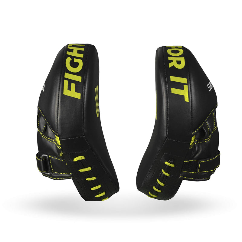 Sanabul Essential Curved Punching Mitts for Boxing, MMA Muay Thai Boxing Pads for Training, Punch Focus Mitts, Hand Pads Sparring Gear, Strike Shield Black/Green