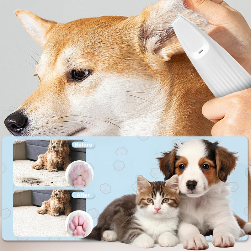 Quiet Dog Clipper, Paw Trimmer with LED Light, USB Rechargeable Waterproof Paw Shaver, Pro Dog Trimmer, Super Quiet Painless Paw Care for Dogs - BeesActive Australia