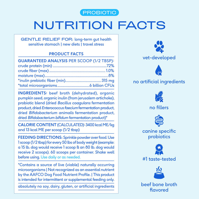 Native Pet Dog Calming Chews (60 Chews) & Probiotic for Dogs (8.2 oz.) - Melatonin for Small, Medium, Large Pups and Probiotic Powder + Prebiotic + Bone Broth Powder for Digestive Issues
