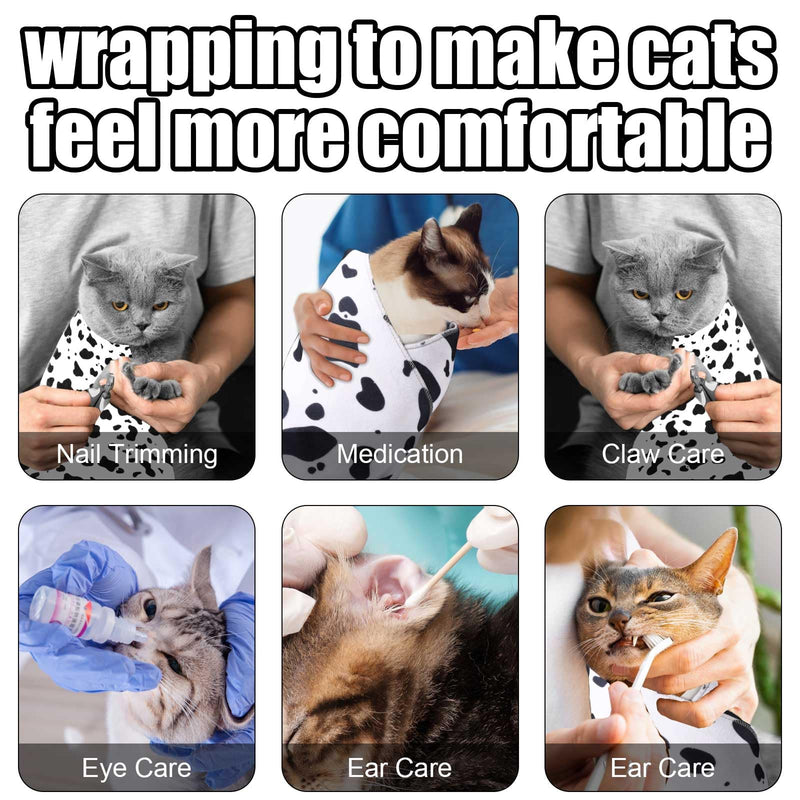 Cat Grooming Wrap, 17.72x17.72in Cat Restraint Wrap for Cutting Nails Self-Adherent Cat Swaddle Fabric Wrap for Nail Trimming Anti-Bite Anti-Scratch Anti-Escape Pet Nail Clipping Supplies - BeesActive Australia