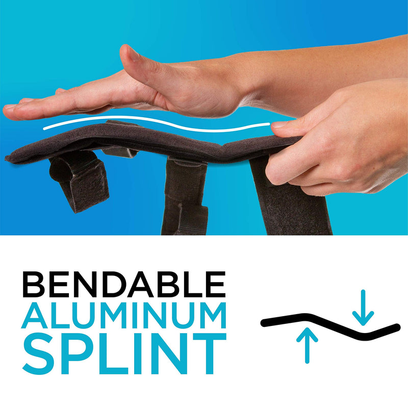 BraceAbility Two Finger Immobilizer - Hand and Buddy Splint Cast for Broken Joints, Mallet or Trigger Finger Extension, Sprains and Contractures to Straighten Middle, Index and Pinky Knuckles (S) Small (Pack of 1)