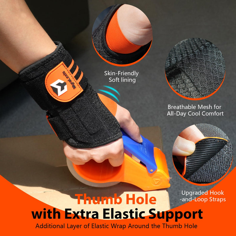 2 Pack Carpal Tunnel Wrist Brace, Adjustable Night Wrist Support with Wrist Splint, Breathable Hand Brace for Men Women, Pain Relief for Tendonitis, Arthritis, Typing, Right and Left Hand, Small Small（5-6"） - BeesActive Australia