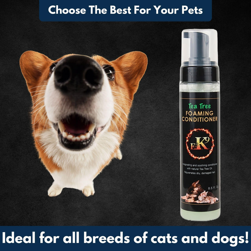 E3 Tea Tree Foaming Conditioner (K9) - 8.5oz - Deep Cleansing & Soothing Formula for Pets, with Nano Vitamins A, C, E, & F | Trusted by Professionals | with The Goodness of Tea Tree - BeesActive Australia