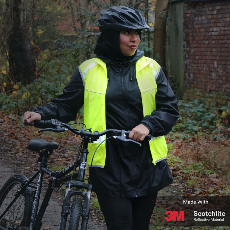 Salzmann High Visibility Cycling Vest | Reflective Cycling Gilet | Made with 3M Scotchlite Large Yellow