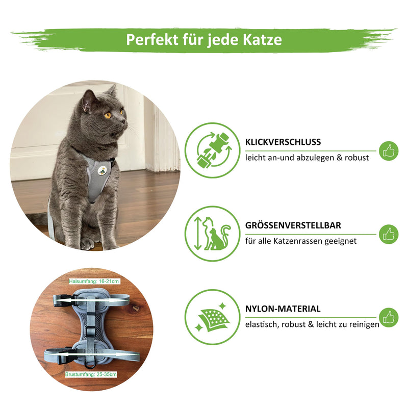 MC-Royal® Premium cat harness [incl. Leash for cats] - size-adjustable harness set for cats with leash - cat harness - cat harness - escape-proof cat harness XS - BeesActive Australia
