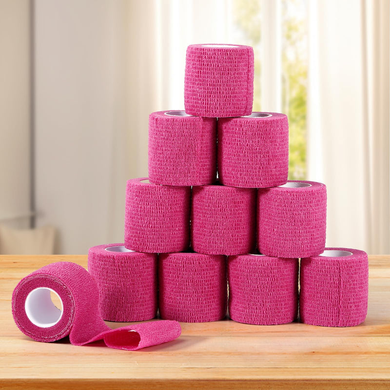40 Rolls Self Adhesive Bandage Wrap, 2 Inch x 5 Yards Elastic Self Athletic Tape,Pink Adherent Wraps,Breathable Stretch Bandage Wrap Sports for Sprain,Sports,Pets,Wrist,Ankle(Pink) - BeesActive Australia
