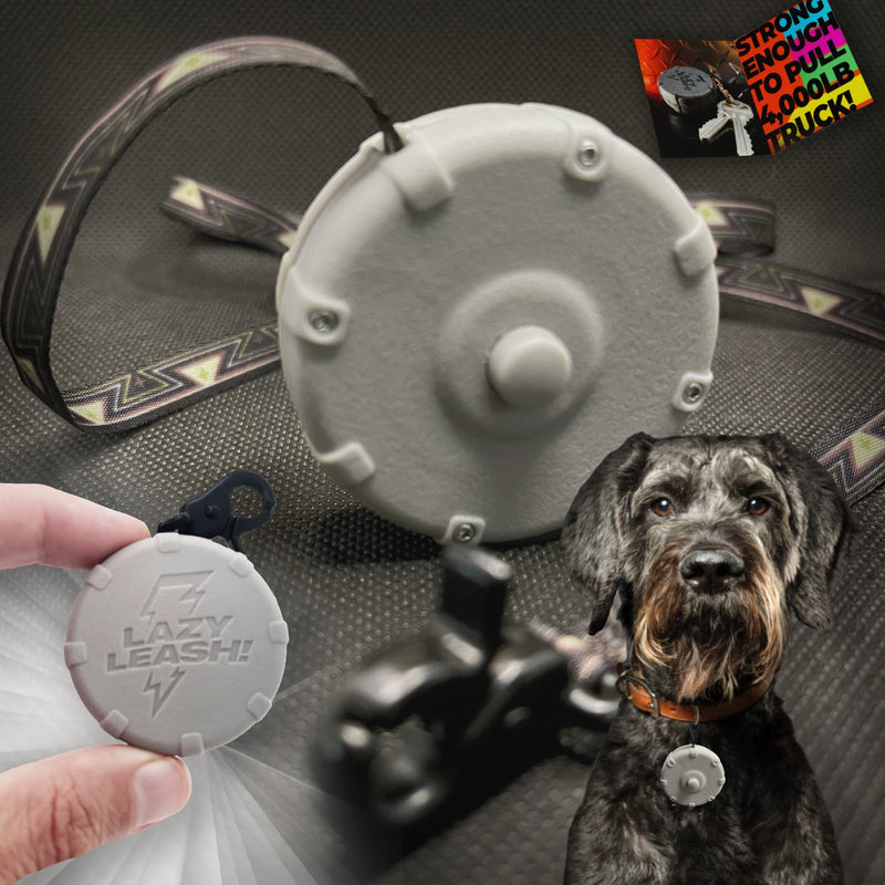Mini Clip-On Power Leash Set – 2pc Heavy-Duty, Lightweight, Compact, Durable, Waterproof, Wearable, Adjustable Lead for Off-Leash Walking, Hiking, Training, Travel & Hands-Free Dog Control Gray+Bonus - BeesActive Australia