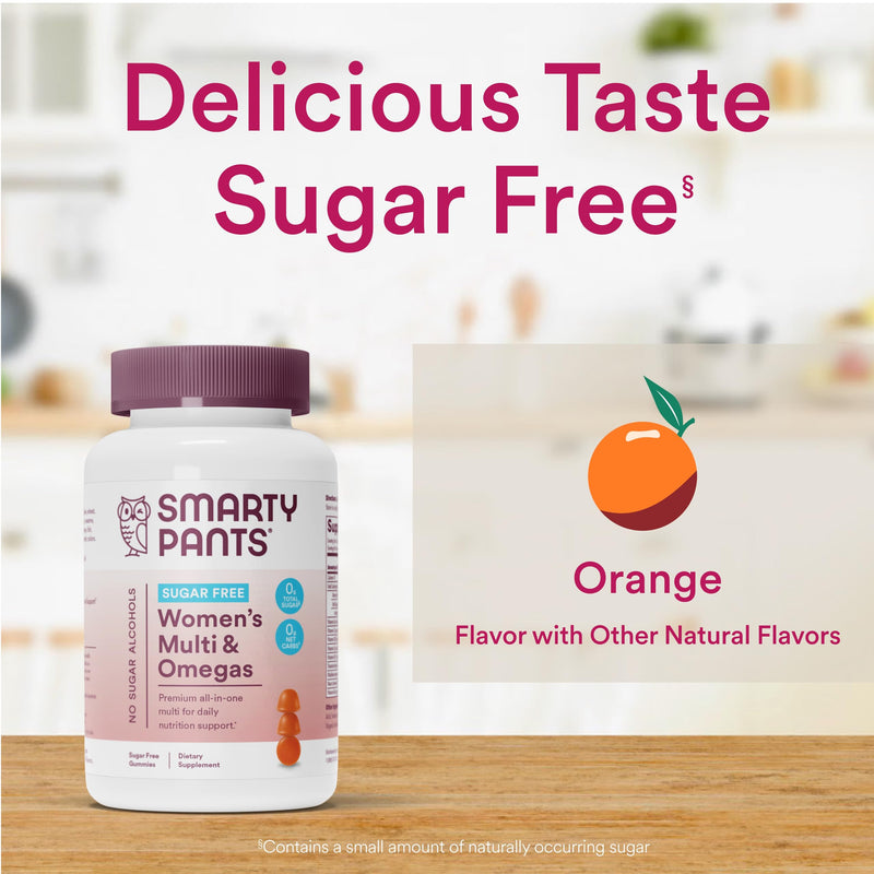 SmartyPants Women's Multivitamin Gummies, Sugar Free: Biotin, Methylfolate, Omega 3 (ALA), Vitamin D3, C, Vitamin B12, B6, A, K & Zinc, Inositol, Gluten Free, 60 Count (20 Day Supply) Old Formula